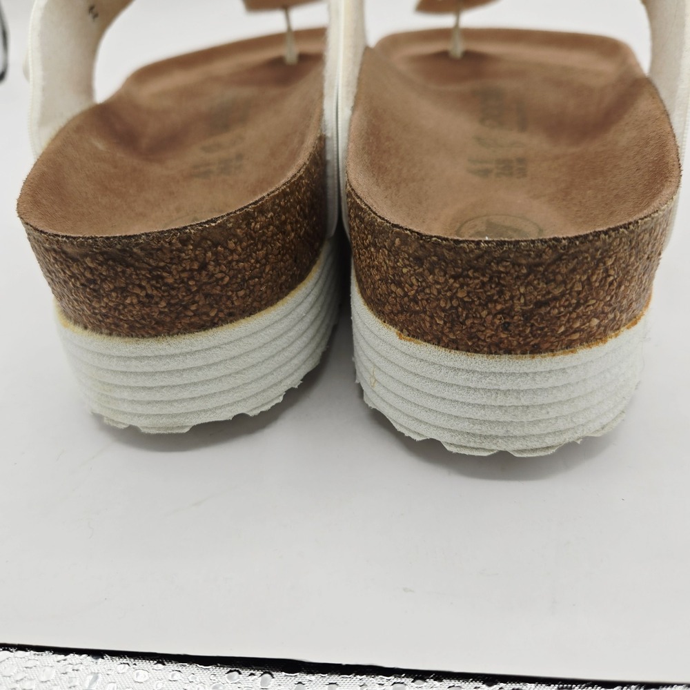 Birkenstock White Thong Platform Sandals - Picture 8 of 11